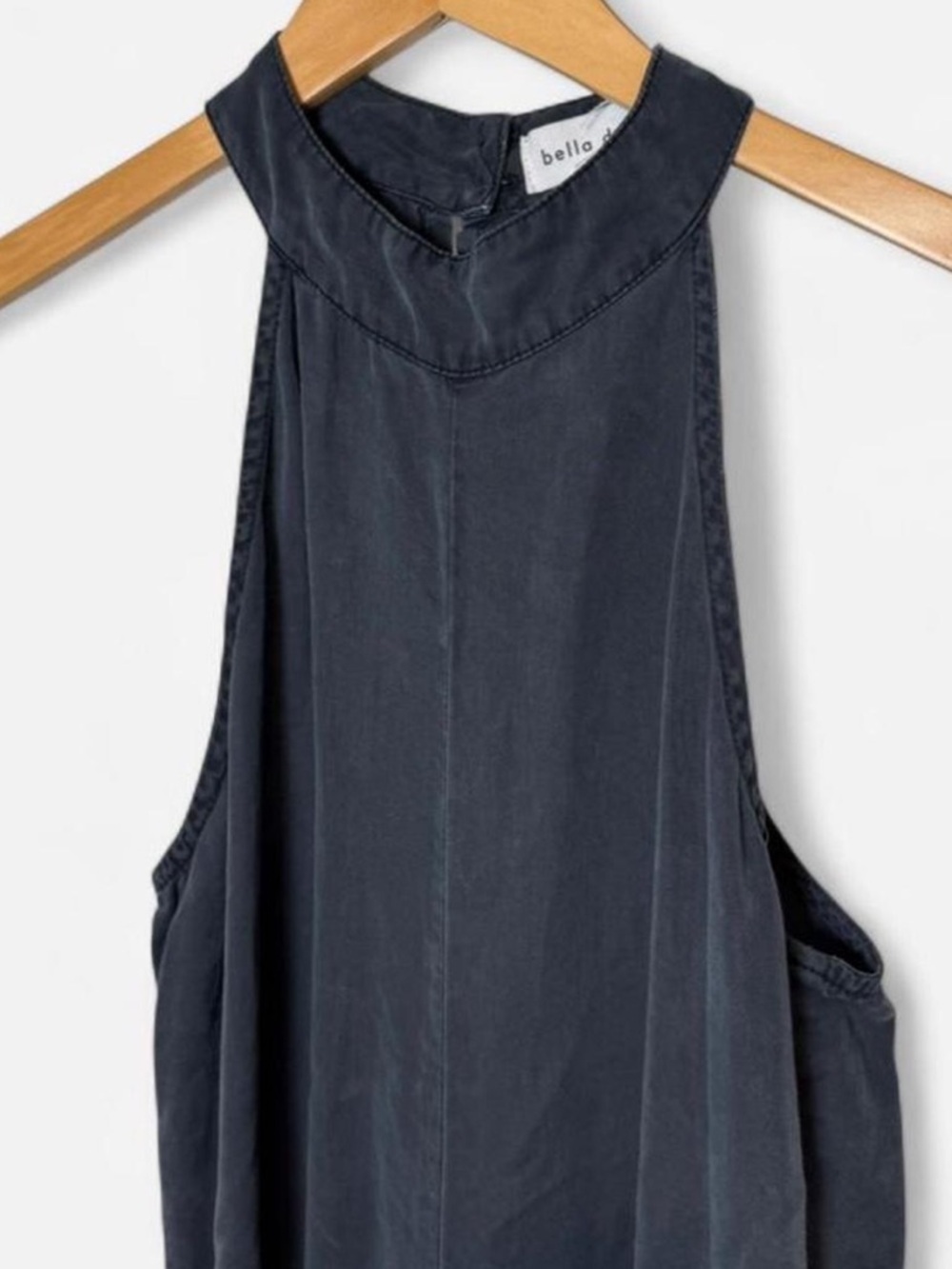 bella dahl grey boho wide leg high neck sleeveless halter open back jumpsuit S - Picture 3 of 7